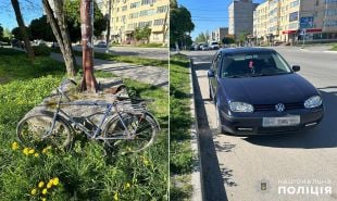 На перехресті вулиці Соборності та проспекту Миру збили літнього велосипедиста